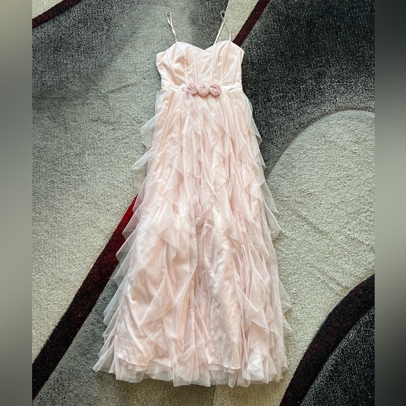 Pear Culture Sweetheart Neck Rose Waist Corkscrew Tulle Dress - Picture 2 of 8